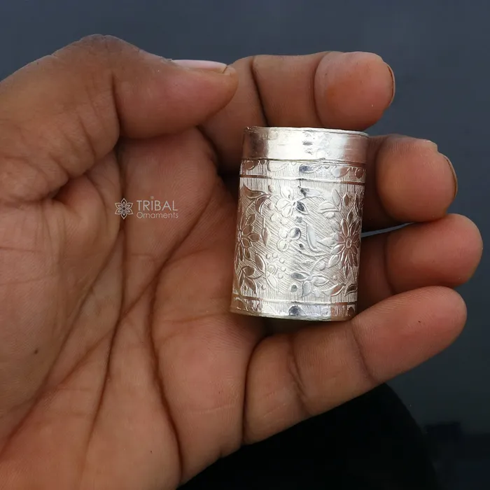 Rings TRIBAL ORNAMENTS 925 sterling silver trinket box kajal box brides flower design box tobacco box stb859 Rings TRIBAL ORNAMENTS 925 sterling silver trinket box kajal box brides flower design box tobacco box stb859