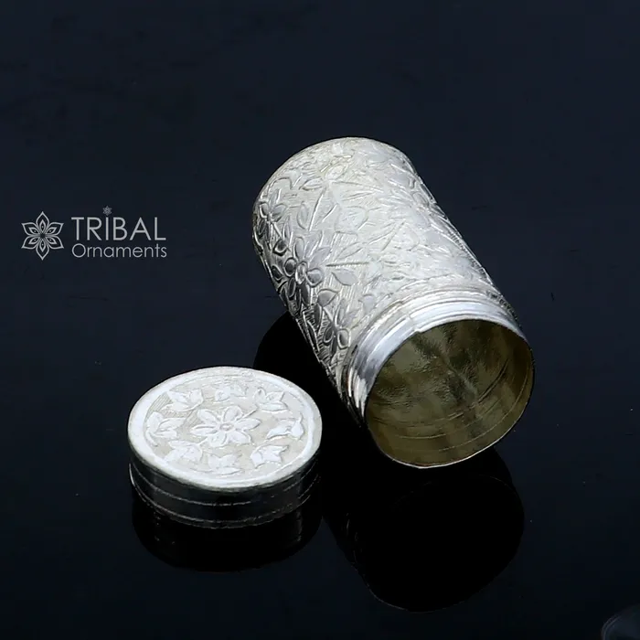 Rings TRIBAL ORNAMENTS 925 sterling silver trinket box kajal box brides flower design box tobacco box stb859 Rings TRIBAL ORNAMENTS 925 sterling silver trinket box kajal box brides flower design box tobacco box stb859