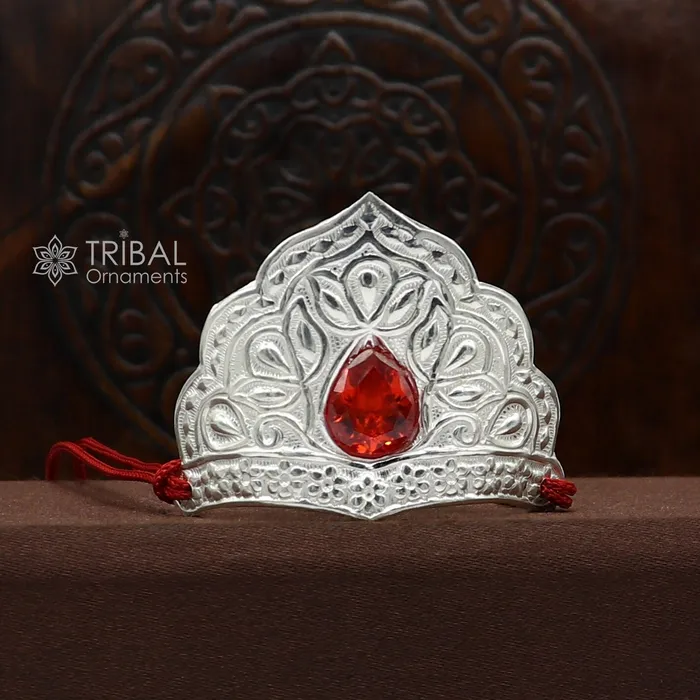 Rings TRIBAL ORNAMENTS 925 sterling silver vintage antique design mukut crown amazing handmade enamel design silver god crown home temple god hat su1271 Rings TRIBAL ORNAMENTS 925 sterling silver vintage antique design mukut crown amazing handmade enamel design silver god crown home temple god hat su1271