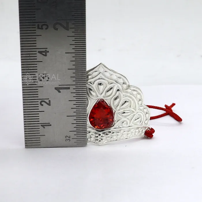 Rings TRIBAL ORNAMENTS 925 sterling silver vintage antique design mukut crown amazing handmade enamel design silver god crown home temple god hat su1271