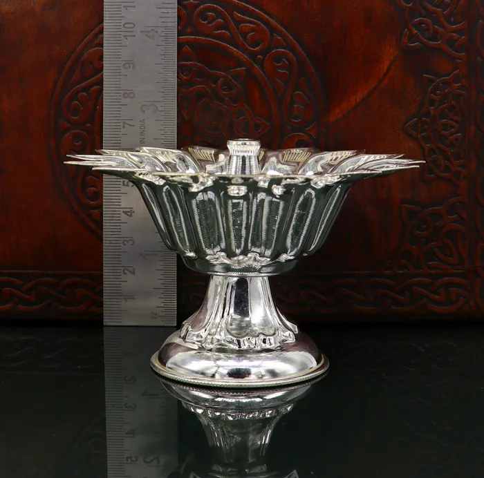 Rings TRIBAL ORNAMENTS 999 pure silver handmade elegant oil lamp silver home temple utensils silver diya deepak silver vessels silver art decorative art su172 Rings TRIBAL ORNAMENTS 999 pure silver handmade elegant oil lamp silver home temple utensils silver diya deepak silver vessels silver art decorative art su172