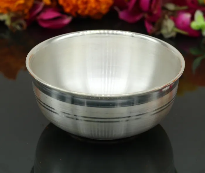 Rings TRIBAL ORNAMENTS 999 pure sterling silver handmade solid silver bowl kitchen utensils vessels silver has antibacterial properties keep stay healthy sv53