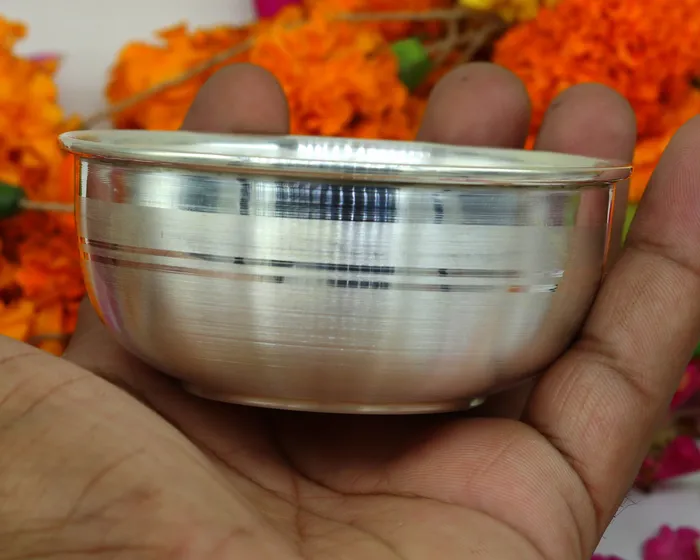 Rings TRIBAL ORNAMENTS 999 pure sterling silver handmade solid silver bowl kitchen utensils vessels silver has antibacterial properties keep stay healthy sv53