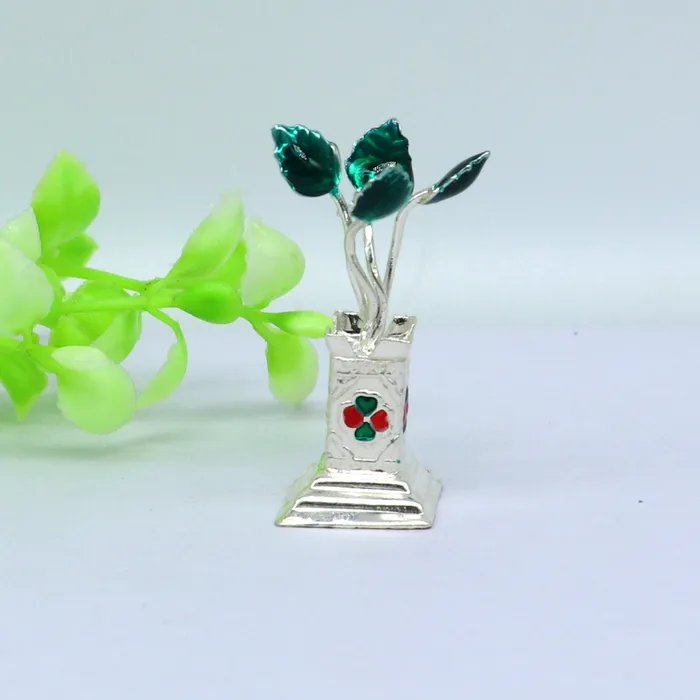 Rings TRIBAL ORNAMENTS Unique 925 sterling silver handmade mini tulsi plant basil rosary plant puja temple article customized silver utensils article art su221