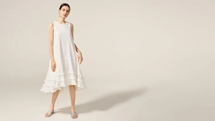 Rings White Jean Dress ADEAM Rings White Jean Dress ADEAM
