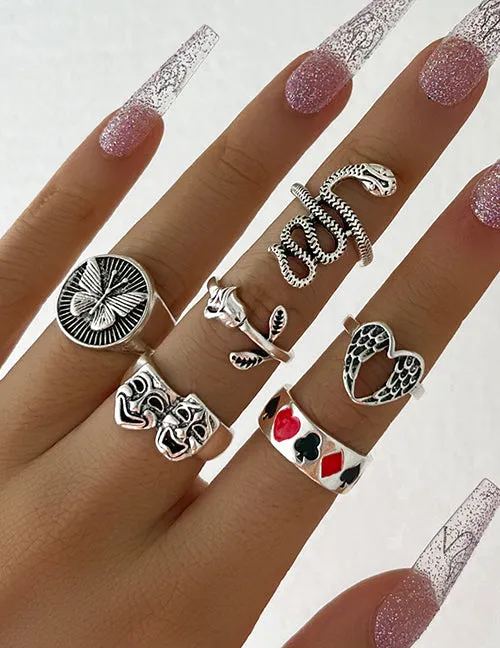 RS82 Silver 6 pc Ring Set 02 Rings