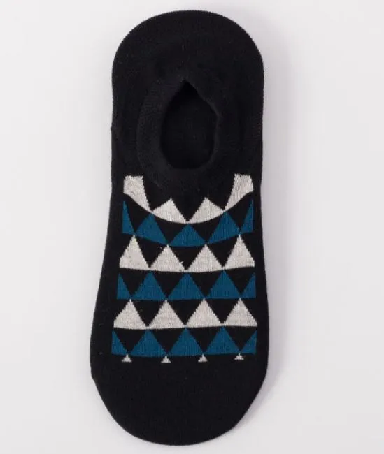 SF368 Navy Blue Gray Black Triangle Low Cut Socks POLLY Rings