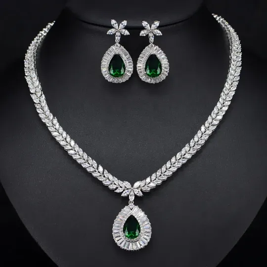 Silver Zirconia Bridal Necklace Set Jewelvers Necklaces Silver Zirconia Bridal Necklace Set Jewelvers Necklaces