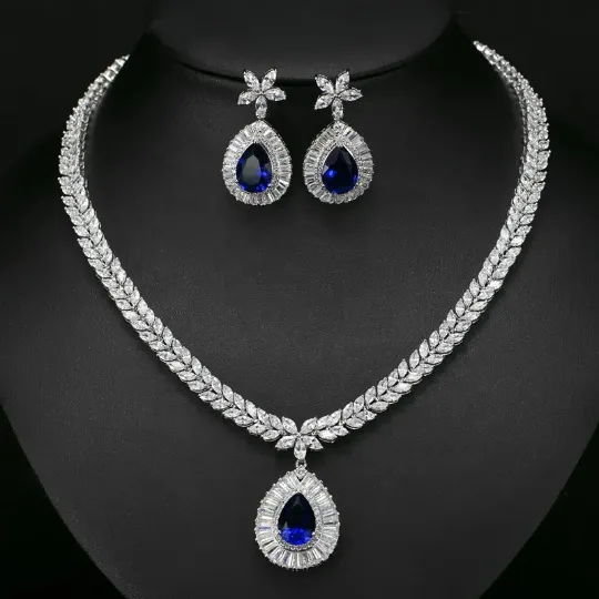 Silver Zirconia Bridal Necklace Set Jewelvers Necklaces Silver Zirconia Bridal Necklace Set Jewelvers Necklaces