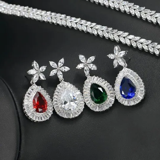 Silver Zirconia Bridal Necklace Set Jewelvers Necklaces Silver Zirconia Bridal Necklace Set Jewelvers Necklaces