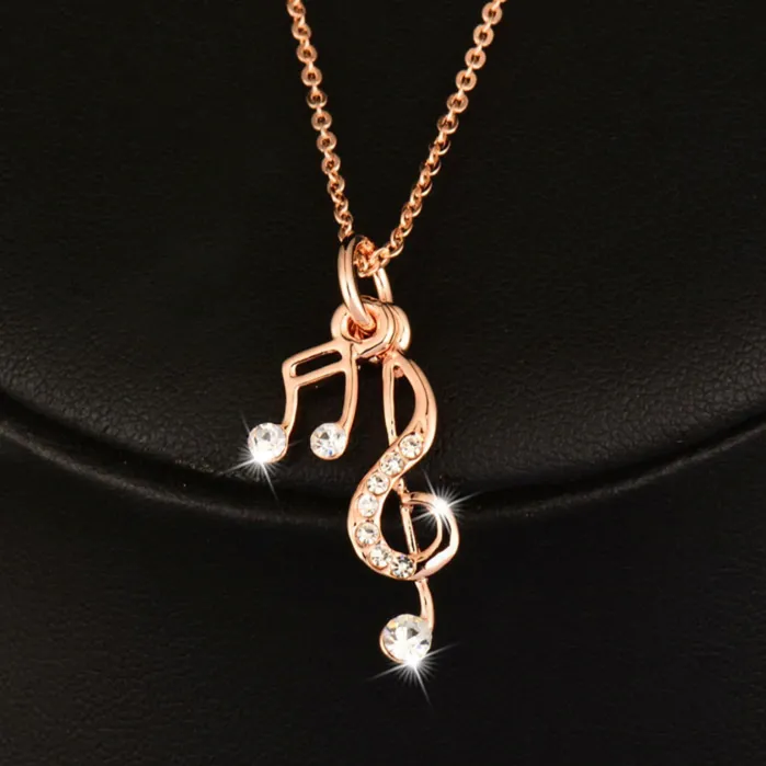 SINLEERY Official Store Necklaces GClef Sixteenth Note Necklace