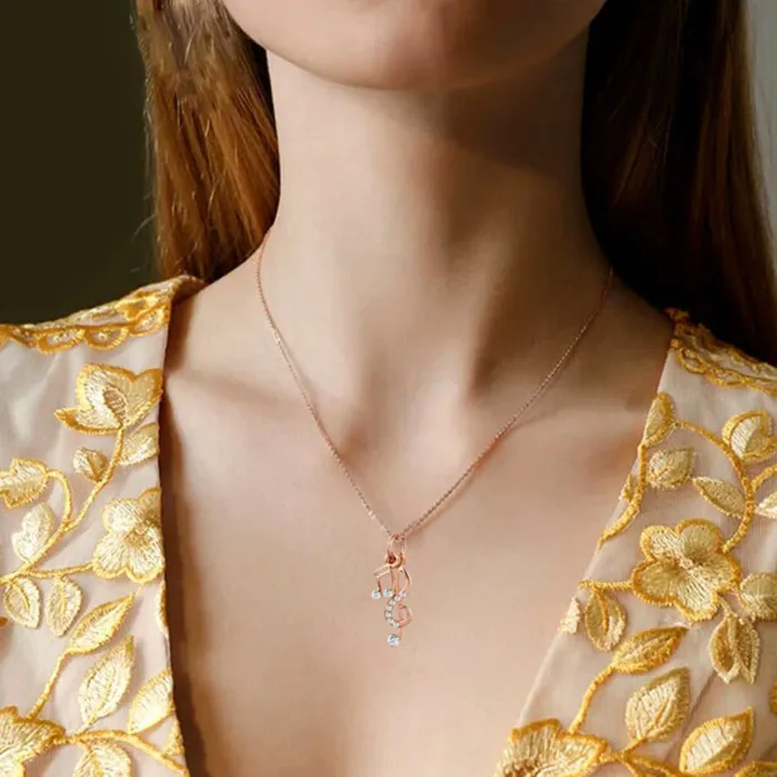 SINLEERY Official Store Necklaces GClef Sixteenth Note Necklace
