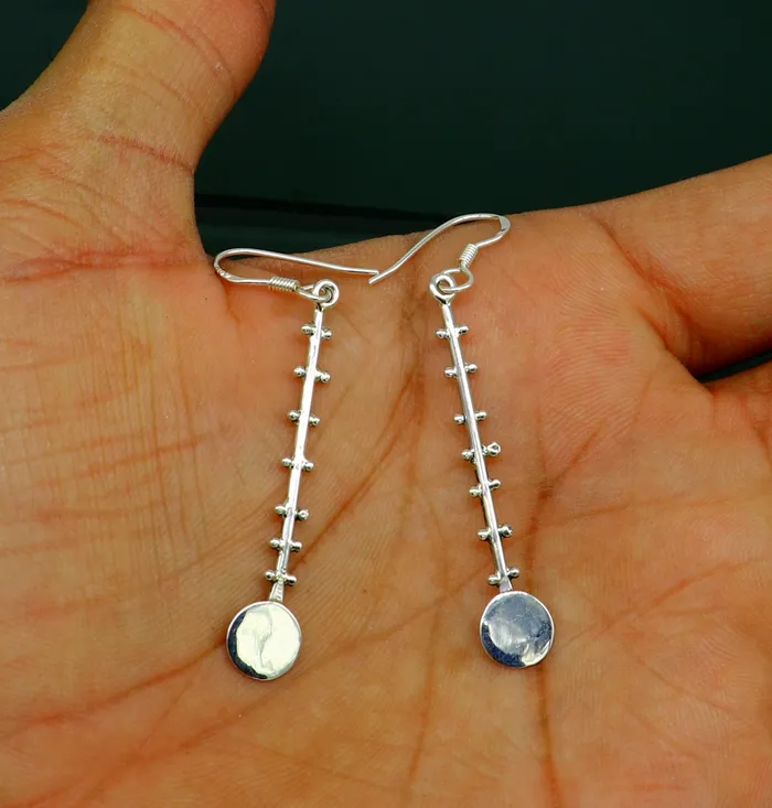 Solid 925 sterling silver handmade drop dangle designer hoop earring 925 stamped earring best gifting party fashionable jewelry ear674 TRIBAL ORNAMENTS Earrings Solid 925 sterling silver handmade drop dangle designer hoop earring 925 stamped earring best gifting party fashionable jewelry ear674 TRIBAL ORNAMENTS Earrings