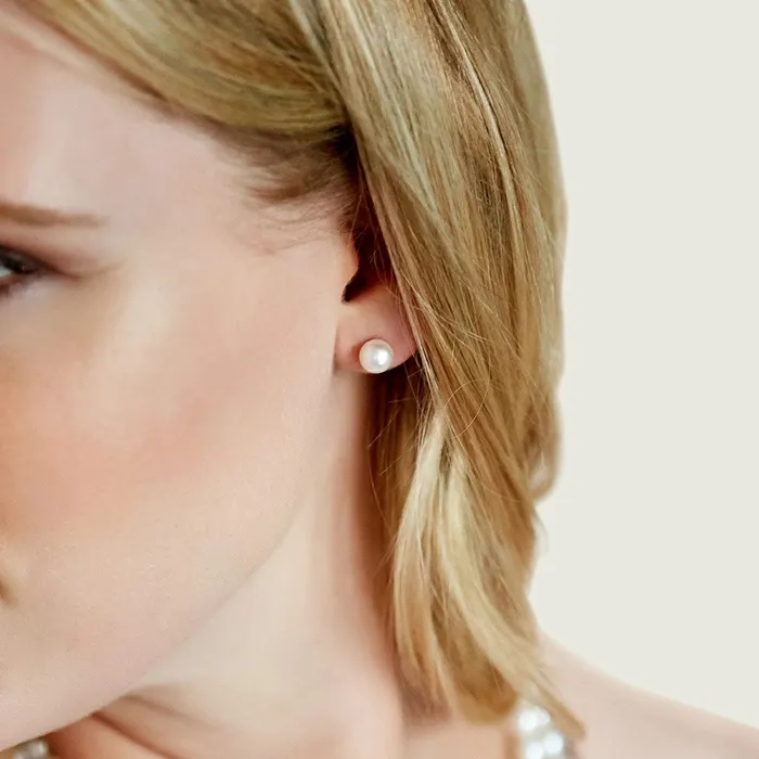 spt Earrings 7075mm Hanadama Akoya Round Pearl Stud Earrings