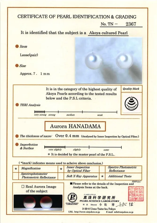 spt Earrings 7075mm Hanadama Akoya Round Pearl Stud Earrings