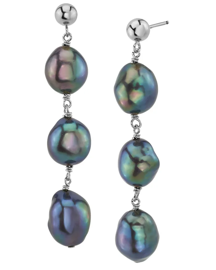 spt Earrings Black Freshwater Pearl Becca Earrings