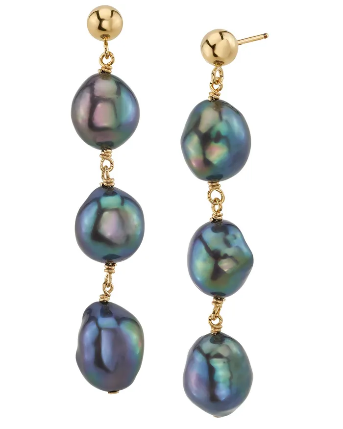 spt Earrings Black Freshwater Pearl Becca Earrings