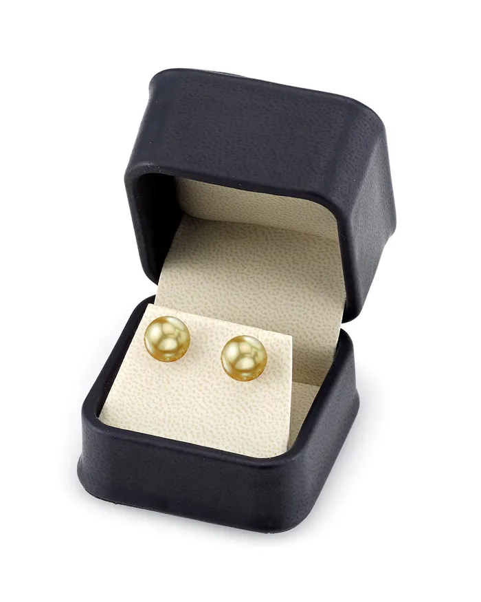 spt Earrings Golden South Sea Round Pearl Stud Earrings 100110mm