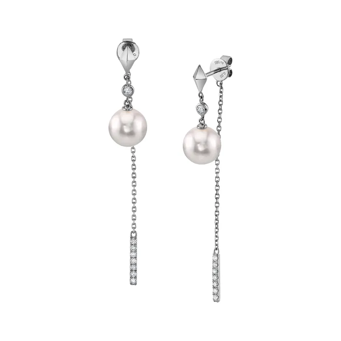 spt Freshwater Pearl Diamond Celebrity Earrings Earrings