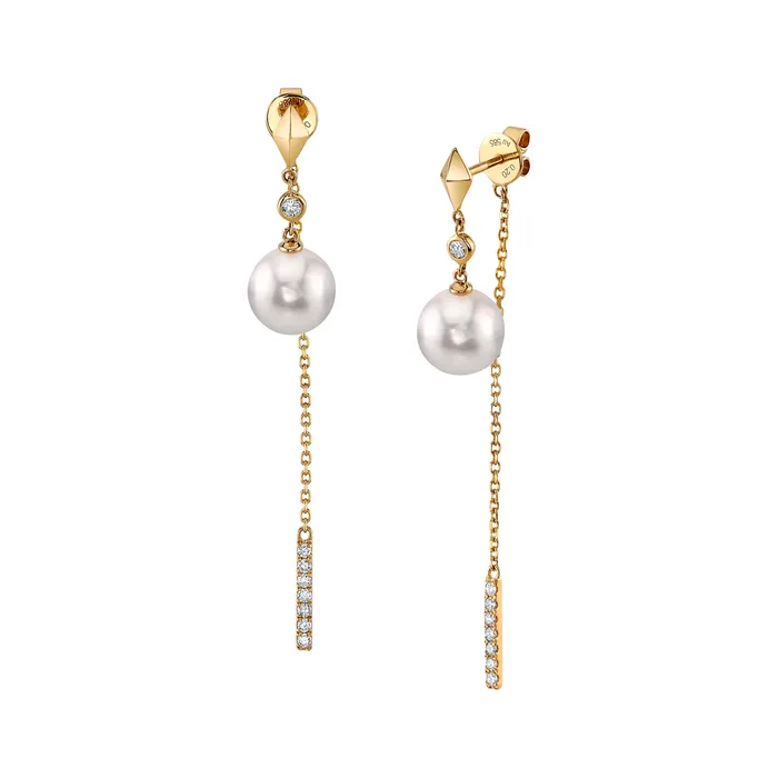 spt Freshwater Pearl Diamond Celebrity Earrings Earrings