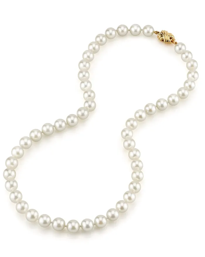 spt Necklaces White Japanese Akoya Pearl Necklace 8085mm AAA Quality