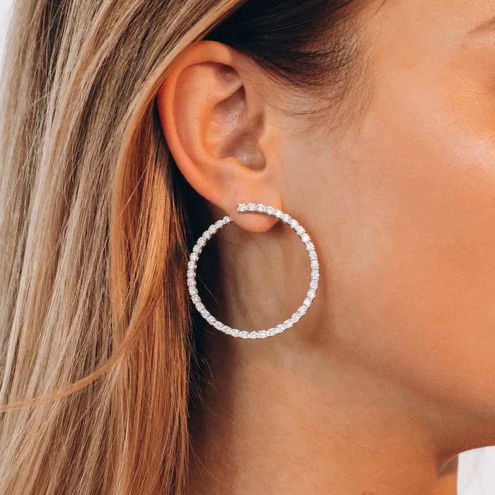 STORE 5a Earrings PreOwned Diamond Hoop Earrings