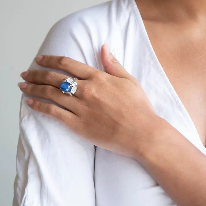 STORE 5a Rings PreOwned Star Sapphire and Diamond Ring
