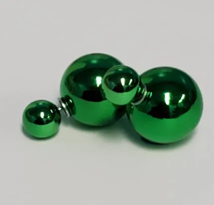 Susan Earrings E296 Green Double Ball Earrings