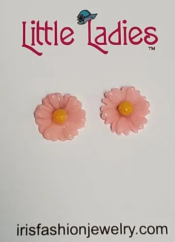 Susan Earrings L184 Pale Pink Daisy Flower Earrings