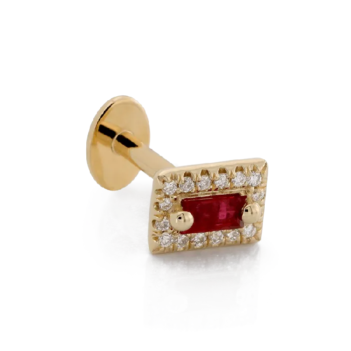 Suzanne Kalan Necklaces Rectangle with Colored Gemstone Ruby