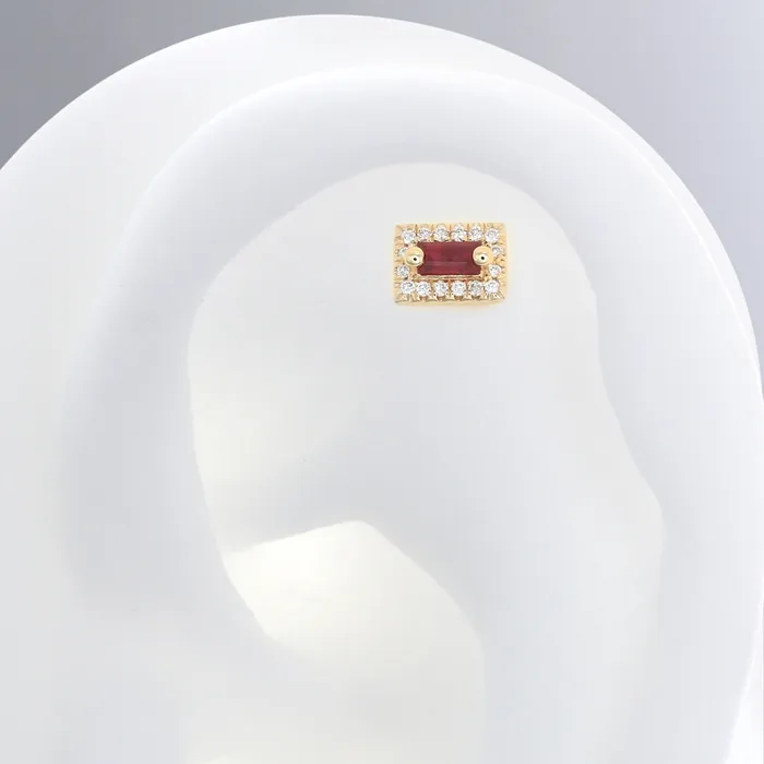 Suzanne Kalan Necklaces Rectangle with Colored Gemstone Ruby