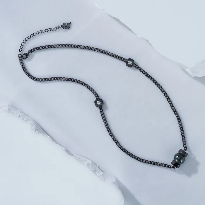 Tahitian Pearl Necklace WN00549 HEXAGON Pearly Lustre Necklaces