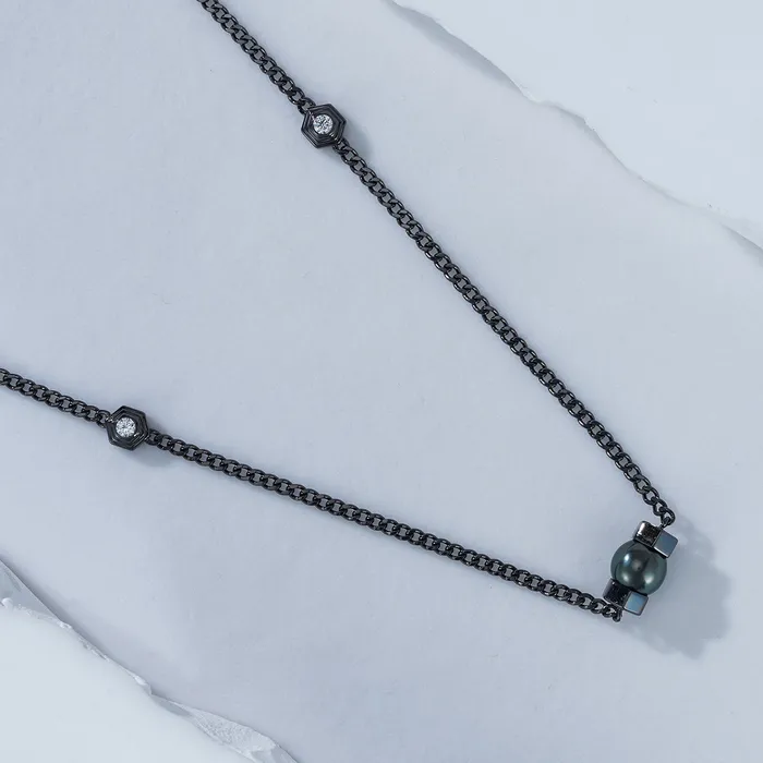 Tahitian Pearl Necklace WN00549 HEXAGON Pearly Lustre Necklaces