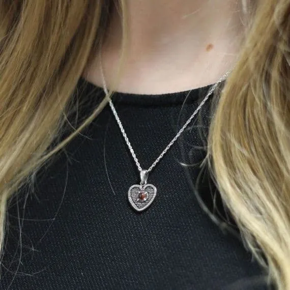 The Heart of the Midlothian Silver Pendant with Garnet Hamilton Young Necklaces
