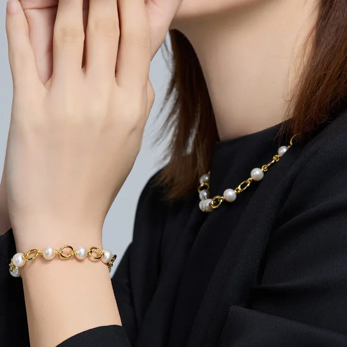 Top Grade Freshwater Pearl Bracelet WB00148 CONNECT Pearly Lustre Bracelets