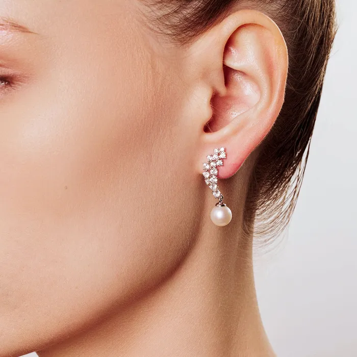 Top Grade Freshwater Pearl Earrings WE00807 CELESTE Pearly Lustre Earrings