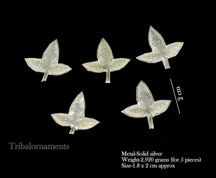 TRIBAL ORNAMENTS 2 cm Lord Shiva bel Patra Solid silver handmade solid belva patra shiva worshipping puja article bel tree leaves for puja su510 Necklaces TRIBAL ORNAMENTS 2 cm Lord Shiva bel Patra Solid silver handmade solid belva patra shiva worshipping puja article bel tree leaves for puja su510 Necklaces