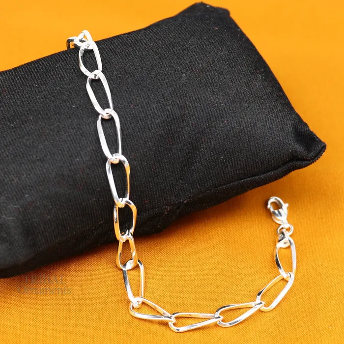 TRIBAL ORNAMENTS 8 bracelet 925 sterling silver handmade new fancy stylish solid chain bracelet stylish bracelet gifting elegant unisex jewelry nsbr510 Bracelets