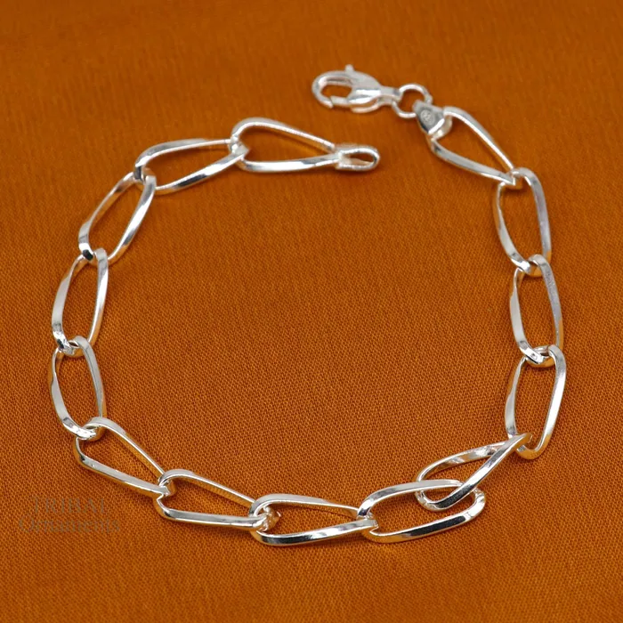 TRIBAL ORNAMENTS 8 bracelet 925 sterling silver handmade new fancy stylish solid chain bracelet stylish bracelet gifting elegant unisex jewelry nsbr510 Bracelets