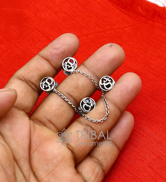 TRIBAL ORNAMENTS 925 Sterling silver handmade gorgeous sign Aum or OM design highquality buttons or cufflinks for kurtas best gifting jewelry btn30 Necklaces TRIBAL ORNAMENTS 925 Sterling silver handmade gorgeous sign Aum or OM design highquality buttons or cufflinks for kurtas best gifting jewelry btn30 Necklaces