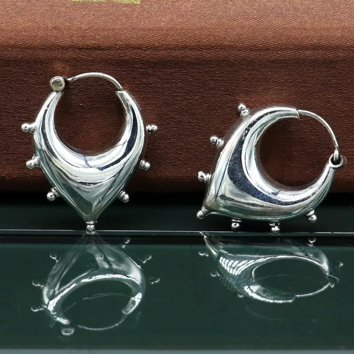 TRIBAL ORNAMENTS 925 sterling silver handmade hoops earrings vintage plain style dainty bali earrings ethnic tribal earrings belly dance jewelry ear625 Earrings TRIBAL ORNAMENTS 925 sterling silver handmade hoops earrings vintage plain style dainty bali earrings ethnic tribal earrings belly dance jewelry ear625 Earrings