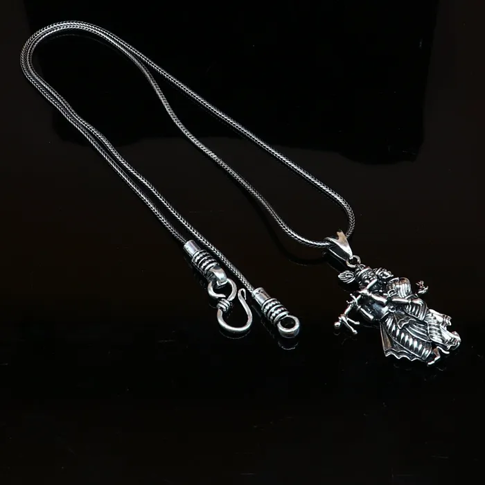 TRIBAL ORNAMENTS 925 sterling silver handmade idol Radha Krishna tiny pendant amazing unisex pendant personalized jewelry tribal jewelry ssp771 Necklaces