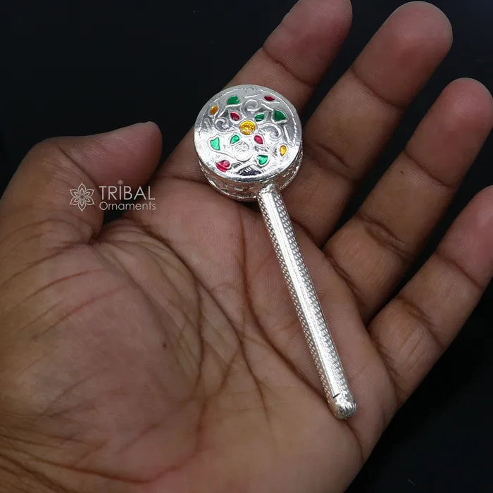 TRIBAL ORNAMENTS 925 sterling silver handmade newborn baby Jingling bells toy baby krishna gifting silver jhunjhuna silver temple article su1306 Necklaces TRIBAL ORNAMENTS 925 sterling silver handmade newborn baby Jingling bells toy baby krishna gifting silver jhunjhuna silver temple article su1306 Necklaces