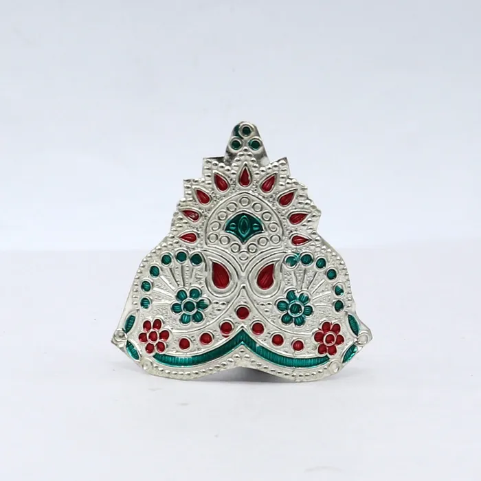 TRIBAL ORNAMENTS 925 sterling silver vintage antique design mukut crown amazing handmade enamel design silver god crown home temple god hat su1276 Rings TRIBAL ORNAMENTS 925 sterling silver vintage antique design mukut crown amazing handmade enamel design silver god crown home temple god hat su1276 Rings