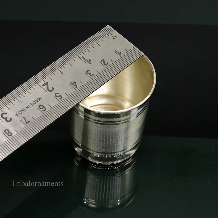 TRIBAL ORNAMENTS 999 fine silver handmade vessel watermilk Glass tumbler silver flask baby kids silver utensils stay healthy water milk cup sv228 Rings