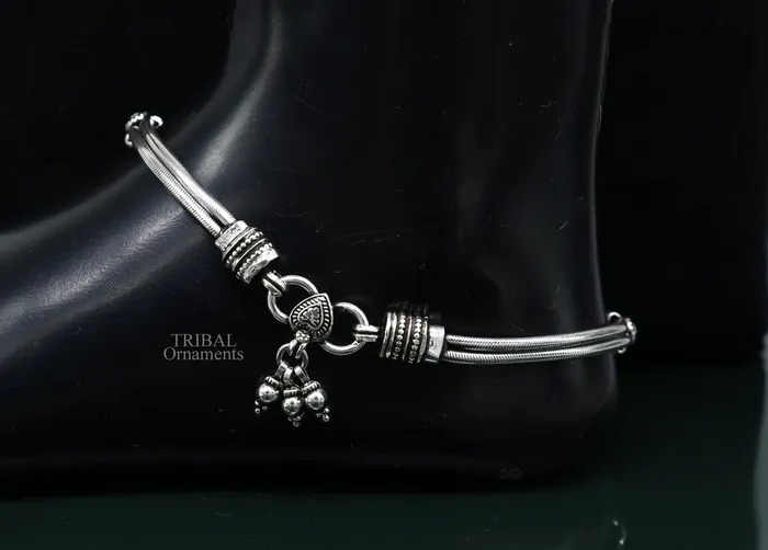 TRIBAL ORNAMENTS Bracelets 11 925 sterling silver two linelayer snake chain ankle bracelet excellent belly dance customized trendy anklets foot bracelet nank447 TRIBAL ORNAMENTS Bracelets 11 925 sterling silver two linelayer snake chain ankle bracelet excellent belly dance customized trendy anklets foot bracelet nank447
