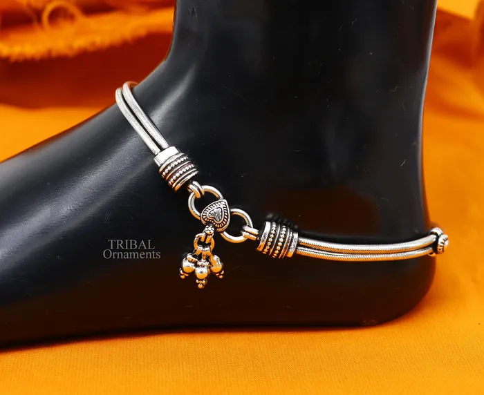 TRIBAL ORNAMENTS Bracelets 11 925 sterling silver two linelayer snake chain ankle bracelet excellent belly dance customized trendy anklets foot bracelet nank447