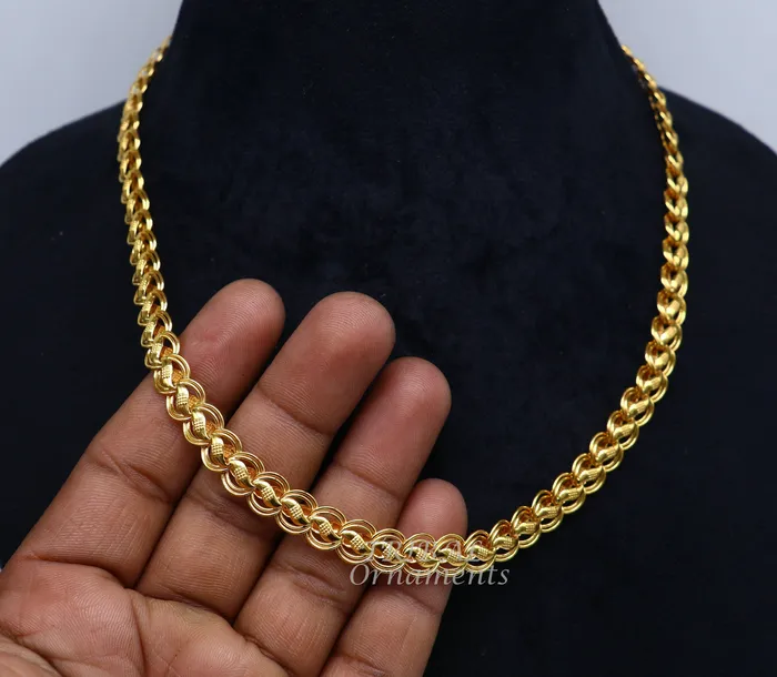 TRIBAL ORNAMENTS Bracelets 22kt yellow gold customized stylish stunning lotus chain all sizes gifting necklace new fancy stylish bracelet mens jewelry CH574 TRIBAL ORNAMENTS Bracelets 22kt yellow gold customized stylish stunning lotus chain all sizes gifting necklace new fancy stylish bracelet mens jewelry CH574