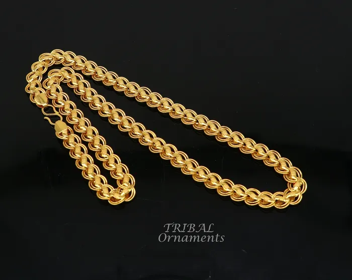 TRIBAL ORNAMENTS Bracelets 22kt yellow gold customized stylish stunning lotus chain all sizes gifting necklace new fancy stylish bracelet mens jewelry CH574 TRIBAL ORNAMENTS Bracelets 22kt yellow gold customized stylish stunning lotus chain all sizes gifting necklace new fancy stylish bracelet mens jewelry CH574
