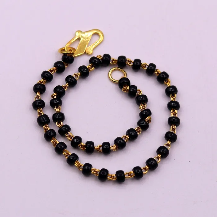 TRIBAL ORNAMENTS Bracelets 22kt yellow gold handmade fabulous black beads chain braceletgorgeous beads bracelet for gifting light weight jewelry GBR001 TRIBAL ORNAMENTS Bracelets 22kt yellow gold handmade fabulous black beads chain braceletgorgeous beads bracelet for gifting light weight jewelry GBR001